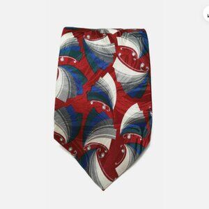 VIA VENETO Neck Tie 100% Silk Geometric Motif 0026E1M